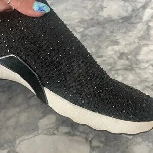 Zara Shoes Zara Basics Glitter Crystals Studded Sock Sneakers